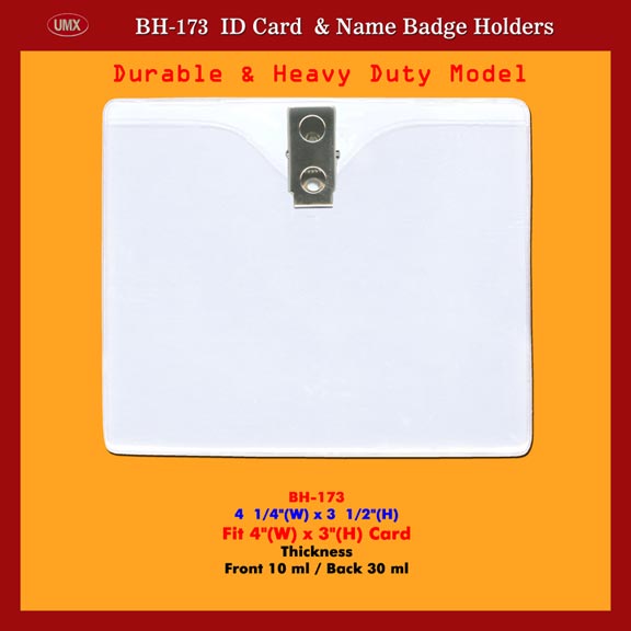 UMX Durable and Heavy Duty 4(w)x3(h) ID Name Badge Holders Supply
