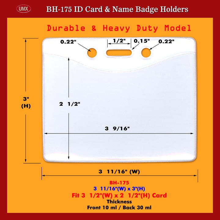 UMX Durable and Heavy Duty Credit Card Size Photo ID Card Holder Supply
