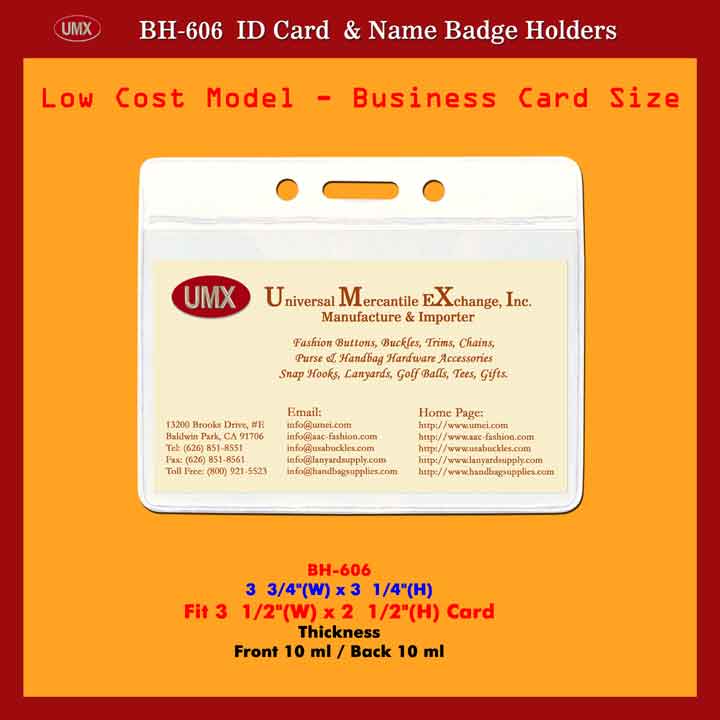 UMX Business Card Size ID Card Holder Supply