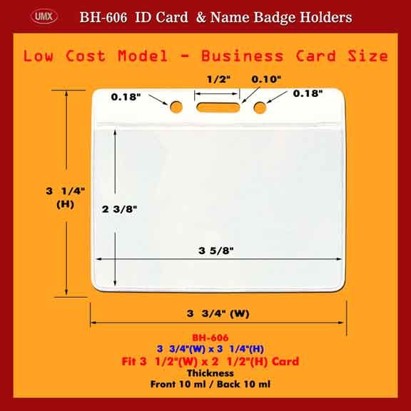 UMX Business Card Size ID Card Holders Supply