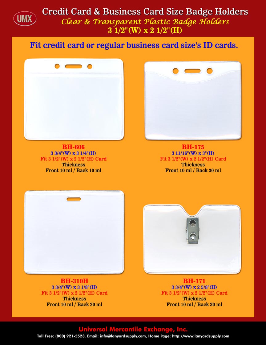 UMX 3 1/2"(w) x 2 1/2"(h) Credit card or Business Card Size Badge