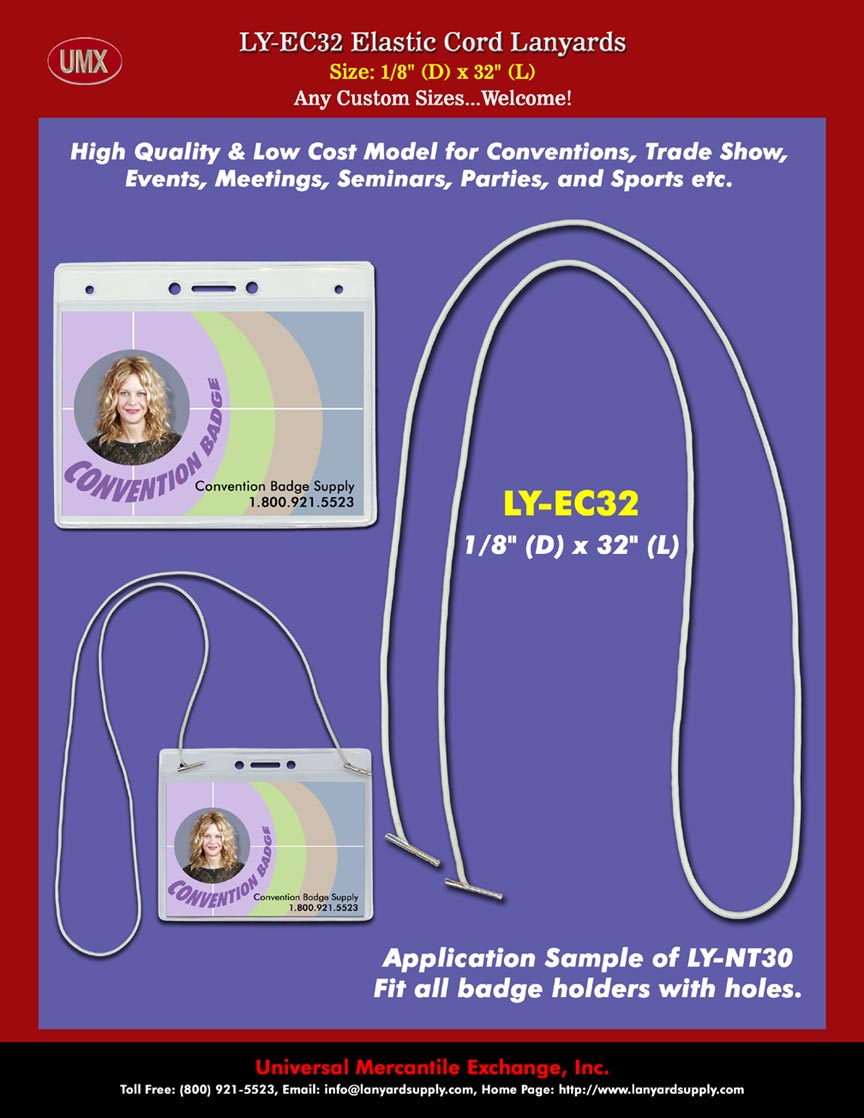 UMX High Quality and Low Cost LY-EC32 Elastic Cord Lanyards Supply For Events,